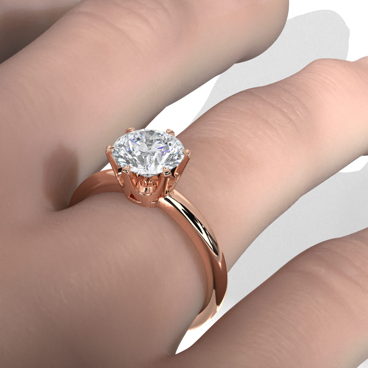 4g Lab Grown Round Diamond Engagement Solitaire 6 Prong Ring Setting IGI Certified 1.00 Ctw.